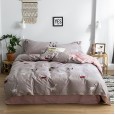 Age-reducing cartoon 13372 cotton printing four-piece double bed set quilt cover bed sheet