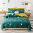 AB version cotton plus velvet thick warm winter bedding simple quilt cover sheets cotton crystal velvet four-piece set