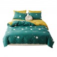 AB version cotton plus velvet thick warm winter bedding simple quilt cover sheets cotton crystal velvet four-piece set