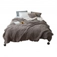 Autumn and winter chenille knitted lamb down blanket solid color sofa cover blanket shawl thickened double warm quilt cover blanket