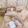 Washed cotton bed four-piece set small fresh towel embroidered cute girl heart cotton quilt cover