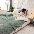 Double-layer blanket quilt thickening winter warm blanket coral velvet plush sheets flannel female sofa nap blanket