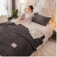 Double-layer blanket quilt thickening winter warm blanket coral velvet plush sheets flannel female sofa nap blanket