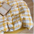 Four-piece plaid bedding cotton cotton girl heart washed cotton bed linen Nordic style summer
