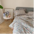Deer Bambi pink lace cotton princess four-piece quilt cover sheets Korean girl heart bedding
