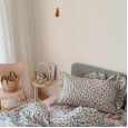 Deer Bambi pink lace cotton princess four-piece quilt cover sheets Korean girl heart bedding