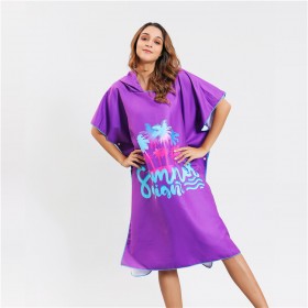 Microfiber double velvet bathrobe swimming surfing diving beach cloak cartoon animal pattern cloak