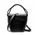 Summer new niche design female bag cowhide bucket bag leather vertical casual shoulder bag