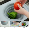 Kitchen multifunctional sink cutting board cutting vegetable draining basket can filter folding sink basket two in one chopping board