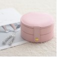 Leather jewelry storage box portable snap jewelry box earring ring box pendant jewelry box