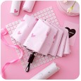 T64 girl heart umbrella folding small fresh literary sun umbrella