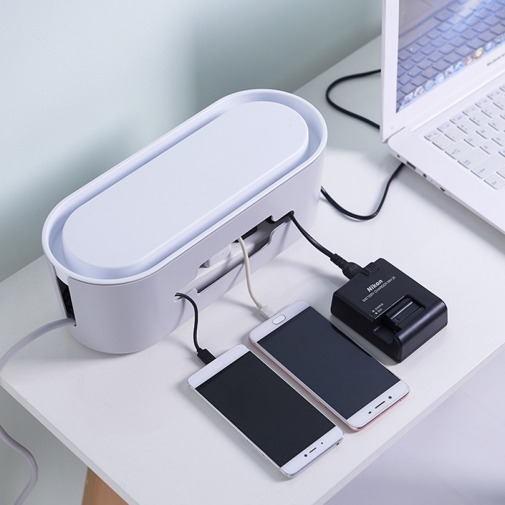 Socket wire storage box row plug box power cord finishing artifact desktop plug row cable organizer finishing box