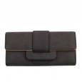 Korean version of the new three-fold ladies wallet retro lychee pattern large capacity long wallet
