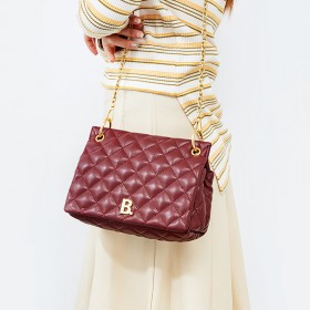 New bag female messenger bag cowhide fashion retro leather female bag trend diamond chain bag