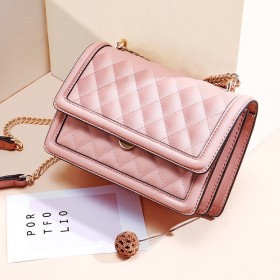 Cowhide women's bag new leather women's bag messenger bag spring and summer linge embroidery thread chain bag diagonal shoulder bag