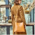 Genuine leather handbags spring and summer new fashion handbag female atmosphere cowhide bag ladies bucket bag female shoulder messenger bag