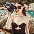 Small fragrant cowhide embroidery thread chain bag female new wave leather crossbody bag female wild shoulder bag small bag