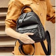Lingge Ms. Backpack First layer cowhide backpack female new leather women bag leather bag travel backpack school bag