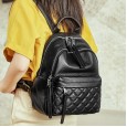 Lingge Ms. Backpack First layer cowhide backpack female new leather women bag leather bag travel backpack school bag