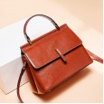 Cowhide women's bag spring and summer new leather shoulder messenger bag fashion wild texture oil wax cowhide diagonal bag