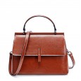 Cowhide women's bag spring and summer new leather shoulder messenger bag fashion wild texture oil wax cowhide diagonal bag