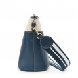 New women's bag bucket bag leather women's bag high-capacity cowhide simple contrast color shoulder diagonal trend female bag