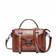 Leather handbags new retro crocodile pattern lock messenger bag handbag fashion shoulder messenger bag