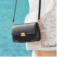 Spring and summer new women's bag tide Hong Kong style retro simple first layer leather crossbody bag lock tofu bag small square bag