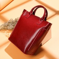 Leather bucket bag new wild casual bag simple fashion shoulder diagonal bag cowhide portable lady bag