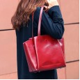 New women's bag fashion leather tote bag large capacity bag shoulder solid color soft bag