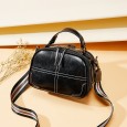 Leather handbags shoulder messenger bag new fashion wild cowhide double-layer broadband portable messenger bag