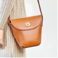 Women's bag spring and summer new fashion leather messenger bag wild first layer cowhide bucket bag shoulder