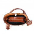 The new fan wild fashion female bag oil wax cowhide bucket bag shoulder messenger ladies bag
