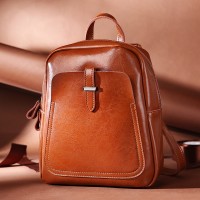 Summer new leather women's bag retro style leather shoulder bag single shoulder dual-use backpack simple atmosphere lady