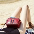 Genuine leather handbags women spring and summer new shoulder bag fashion small bee wide shoulder strap leather messenger little fairy party bag