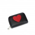 New Heart-shaped Wallet Cowhide Short One-fold Wallet Bag Multi-Card Women's Mini Change
