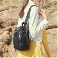 Leather backpack women bag autumn and winter new Korean fashion first layer cowhide large capacity backpack double zipper travel bag