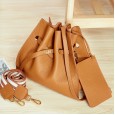 Spring and summer new women's bag shoulder bag casual simple mother and daughter bag fashion shoulder bag leather commuter handbag bucket bag