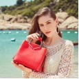 Ladies bag leather leather bag summer new fashion wild crossbody first layer cowhide large capacity handbag atmosphere