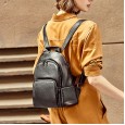 Summer New Leather Shoulder Shoulder Dual-purpose Baotou Cowhide Lady Bag Large Capacity Backpack Travel Bag