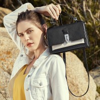 Contrast color bag female summer new leather handbags fashion simple shoulder bag small tide wild crossbody bag