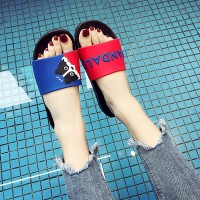 Bathroom slippers female summer cute cartoon pattern plastic slippers men's home indoor comfortable couple sandals and slippers