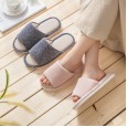 Cotton and linen slippers female summer home household cloth linen indoor home couple anti-skid four seasons spring and autumn soft bottom floor