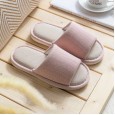 Cotton and linen slippers female summer home household cloth linen indoor home couple anti-skid four seasons spring and autumn soft bottom floor