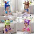 Explosive cute funny three-dimensional table speech story wool knitted hat press will move funny children's hat
