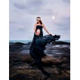 Pregnant women taking pictures tube top chiffon dress pregnant women shooting photo front split mop dress 8812