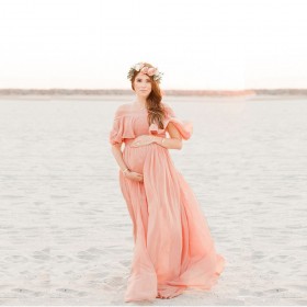 Sexy deep word collar fluttering sleeves mercerized cotton stitching chiffon loose elegant jumpsuit 1942