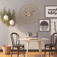 Home simple retro living room wrought iron wall clock round decorative clock metal clock mute