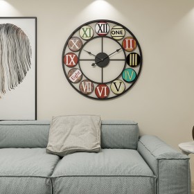 Hot-selling iron metal mute wall clock European retro living room creative clock study clock