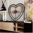 Modern minimalist creative living room love wall clock fashion mute iron metal clock